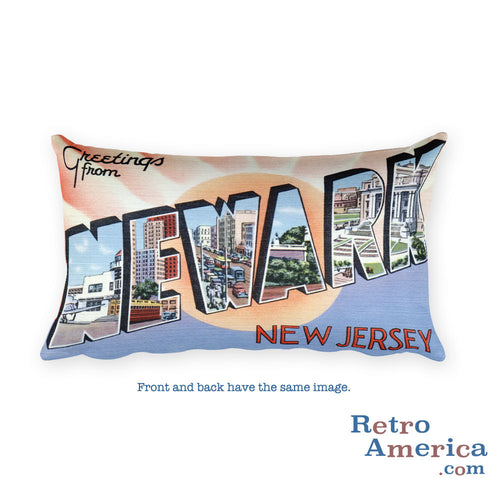 Greetings from Newark New Jersey Throw Pillow 3