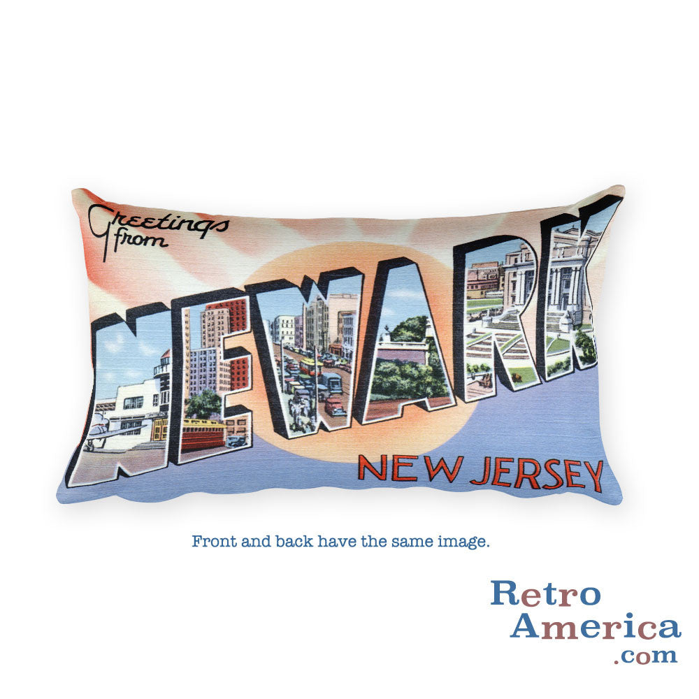 Greetings from Newark New Jersey Throw Pillow 3