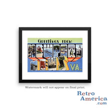 Greetings from Newport News Virginia VA Postcard Framed Wall Art