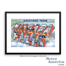 Greetings from Niagara Falls New York NY 1 Postcard Framed Wall Art