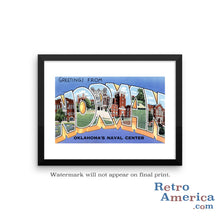 Greetings from Norman Oklahoma OK Postcard Framed Wall Art