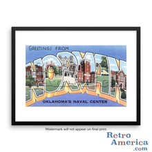 Greetings from Norman Oklahoma OK Postcard Framed Wall Art