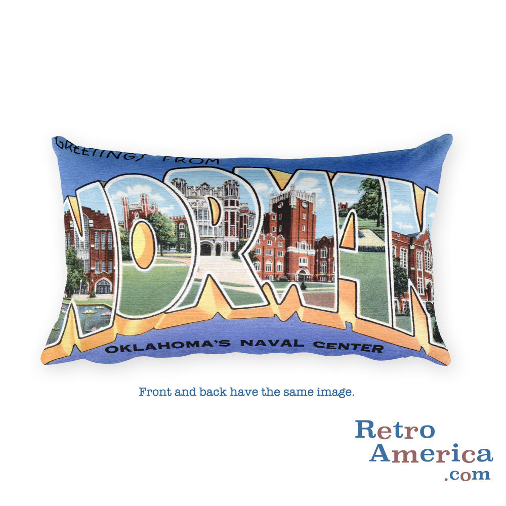 Greetings from Norman Oklahoma Throw Pillow