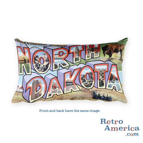 Greetings from North Dakota Throw Pillow 2