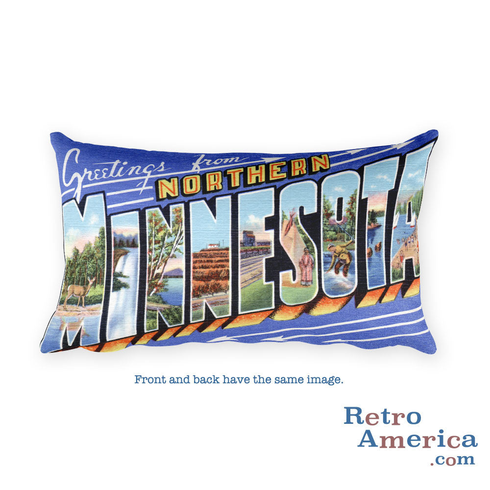 Greetings from Northern Minnesota Throw Pillow