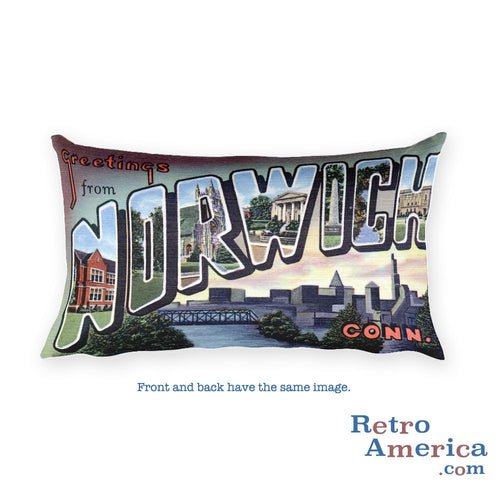 Greetings from Norwich Connecticut Throw Pillow