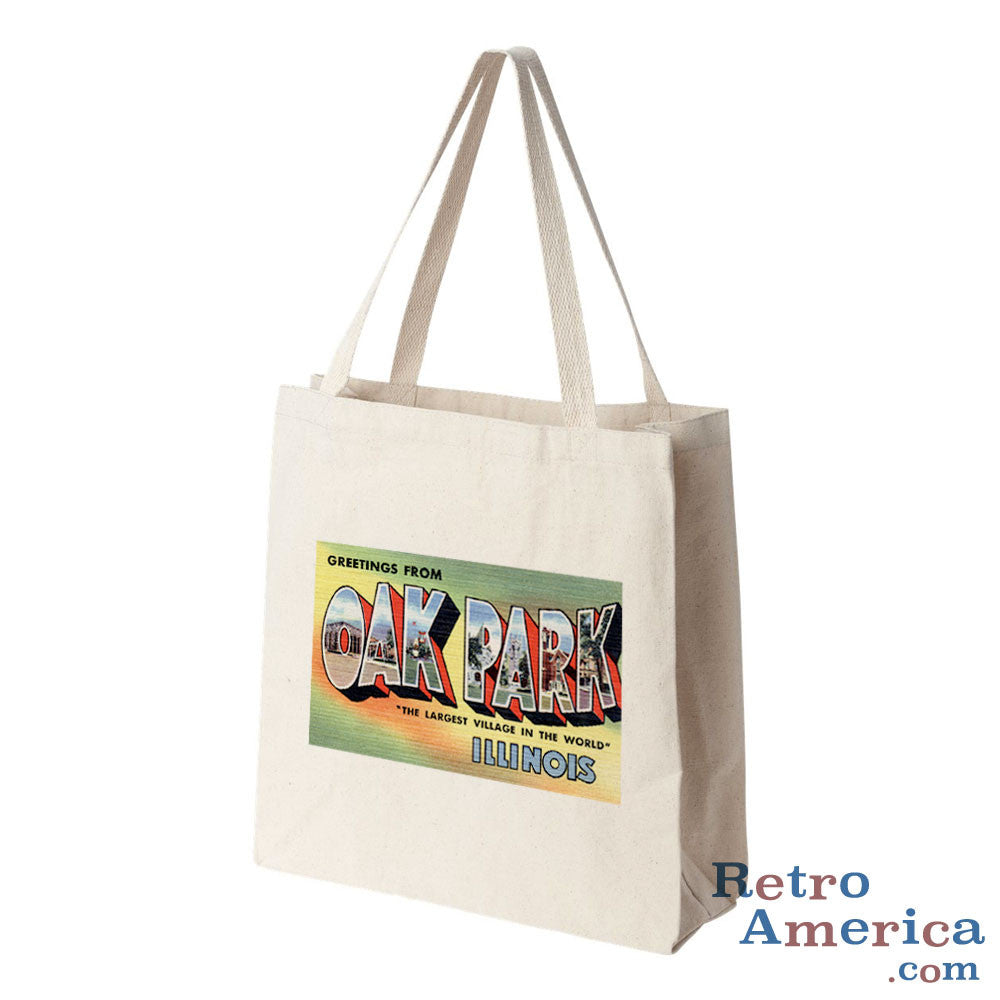 Greetings from Oak Park Illinois IL Postcard Tote Bag