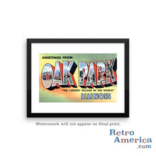 Greetings from Oak Park Illinois IL Postcard Framed Wall Art