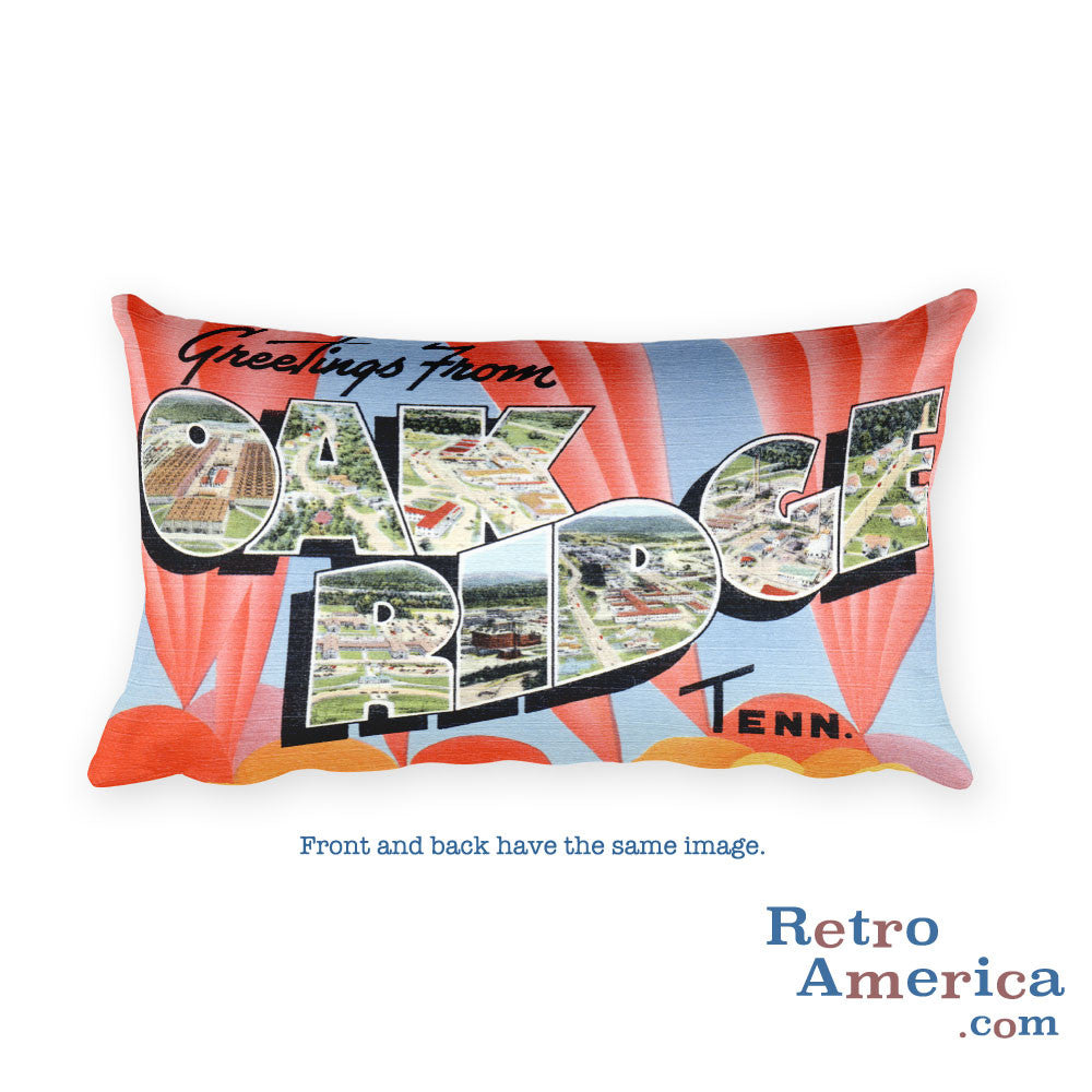 Greetings from Oak Ridge Tennessee Throw Pillow