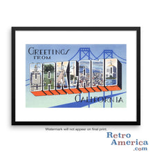 Greetings from Oakland California CA 1 Postcard Framed Wall Art