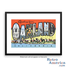 Greetings from Oakland California CA 3 Postcard Framed Wall Art