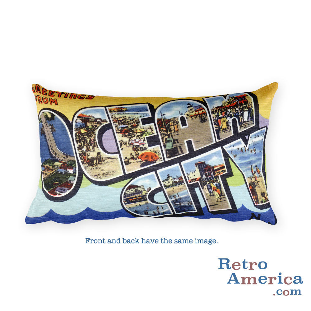 Greetings from Ocean City New Jersey Throw Pillow