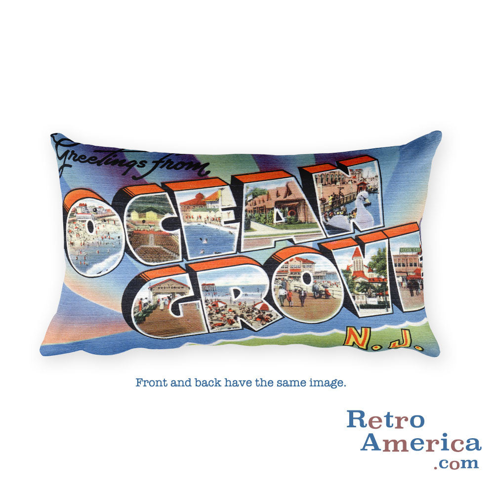 Greetings from Ocean Grove New Jersey Throw Pillow 1