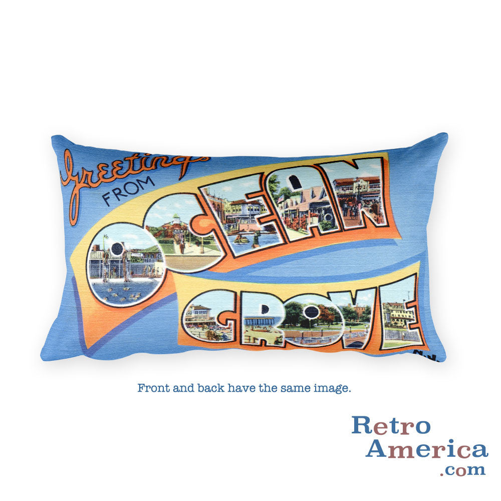 Greetings from Ocean Grove New Jersey Throw Pillow 2