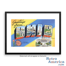 Greetings from Ohio OH 1 Postcard Framed Wall Art