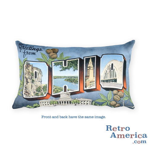 Greetings from Ohio Throw Pillow 2