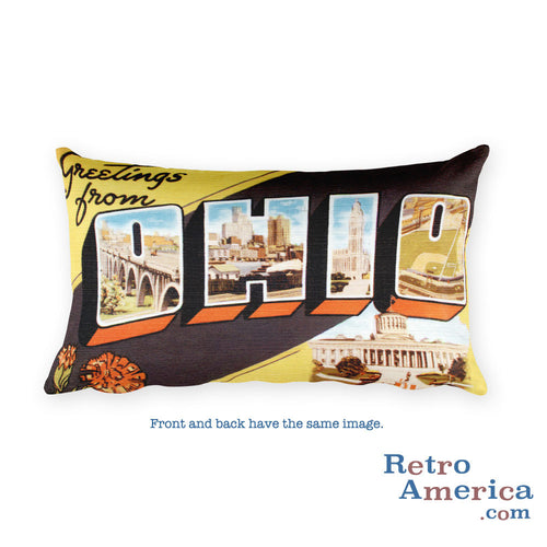 Greetings from Ohio Throw Pillow 3