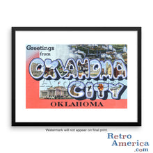 Greetings from Oklahoma City Oklahoma OK 2 Postcard Framed Wall Art