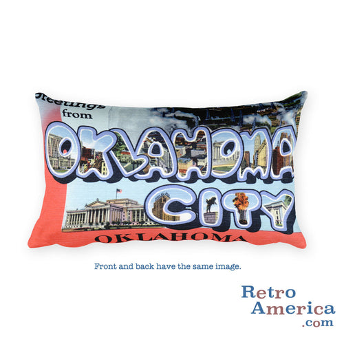 Greetings from Oklahoma City Oklahoma Throw Pillow 2
