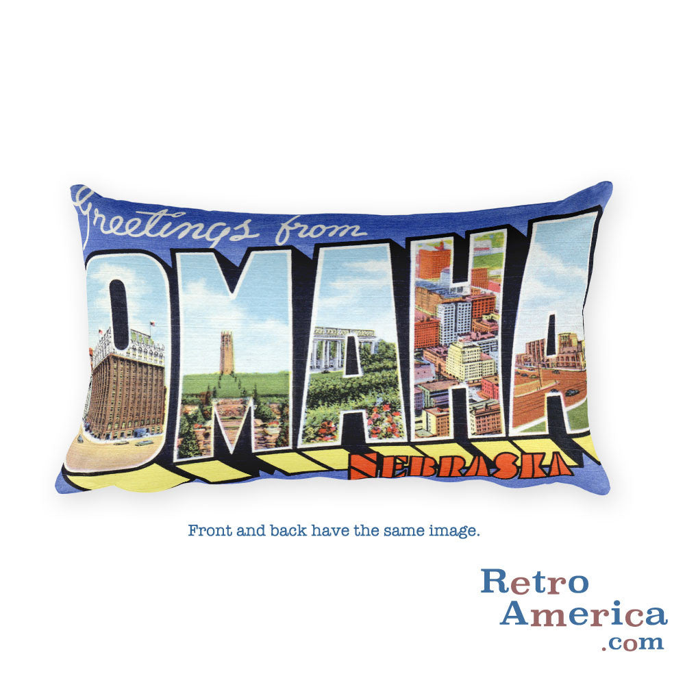 Greetings from Omaha Nebraska Throw Pillow 1