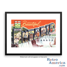 Greetings from Ontario Canada Canada Postcard Framed Wall Art