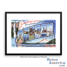 Greetings from Oregon OR 2 Postcard Framed Wall Art
