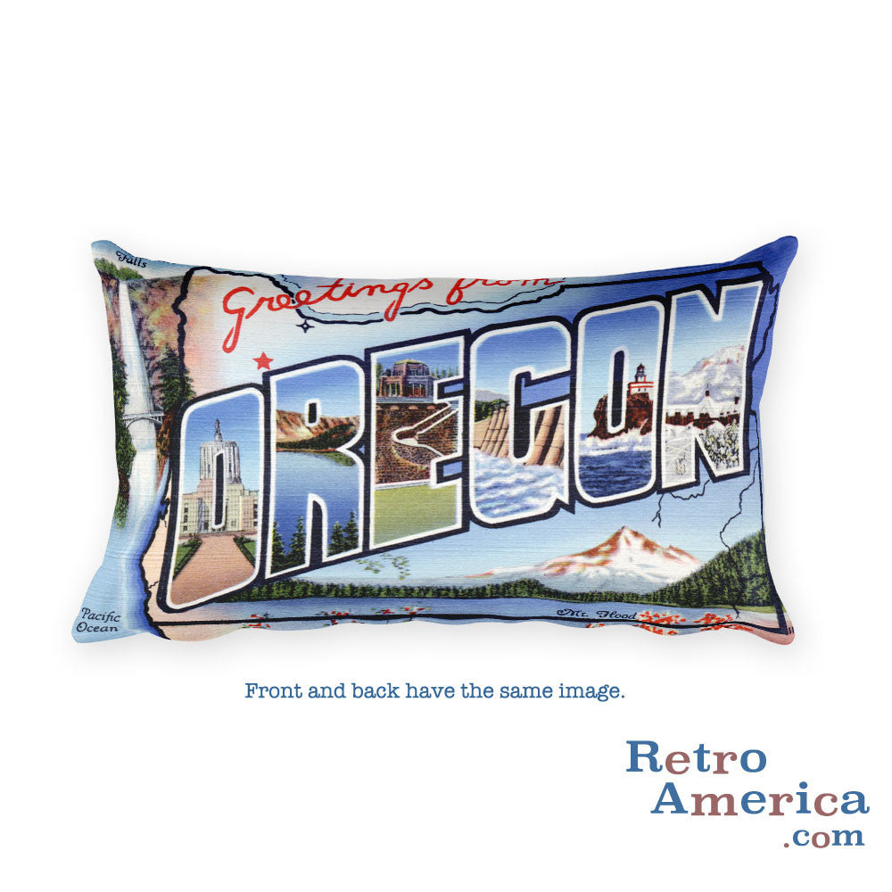 Greetings from Oregon Throw Pillow 2