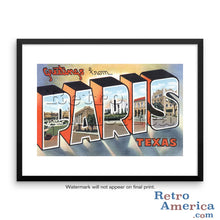 Greetings from Paris Texas TX Postcard Framed Wall Art