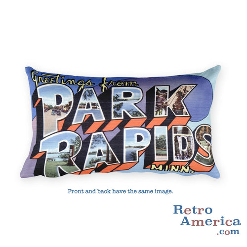 Greetings from Park Rapids Minnesota Throw Pillow