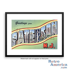 Greetings from Paterson New Jersey NJ Postcard Framed Wall Art