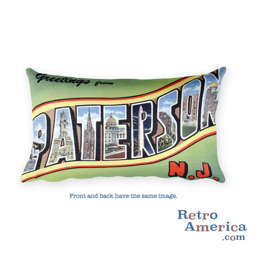 Greetings from Paterson New Jersey Throw Pillow