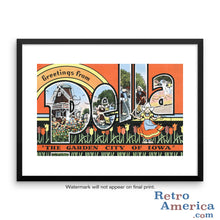 Greetings from Pella Iowa IA Postcard Framed Wall Art