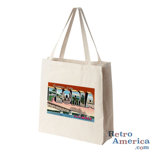 Greetings from Peoria Illinois IL Postcard Tote Bag