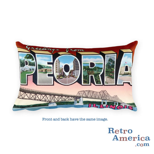 Greetings from Peoria Illinois Throw Pillow