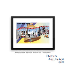 Greetings from Philadelphia Pennsylvania PA 2 Postcard Framed Wall Art
