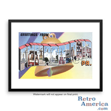 Greetings from Philadelphia Pennsylvania PA 2 Postcard Framed Wall Art