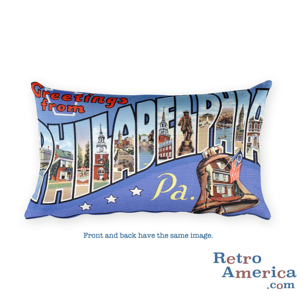 Greetings from Philadelphia Pennsylvania Throw Pillow 1