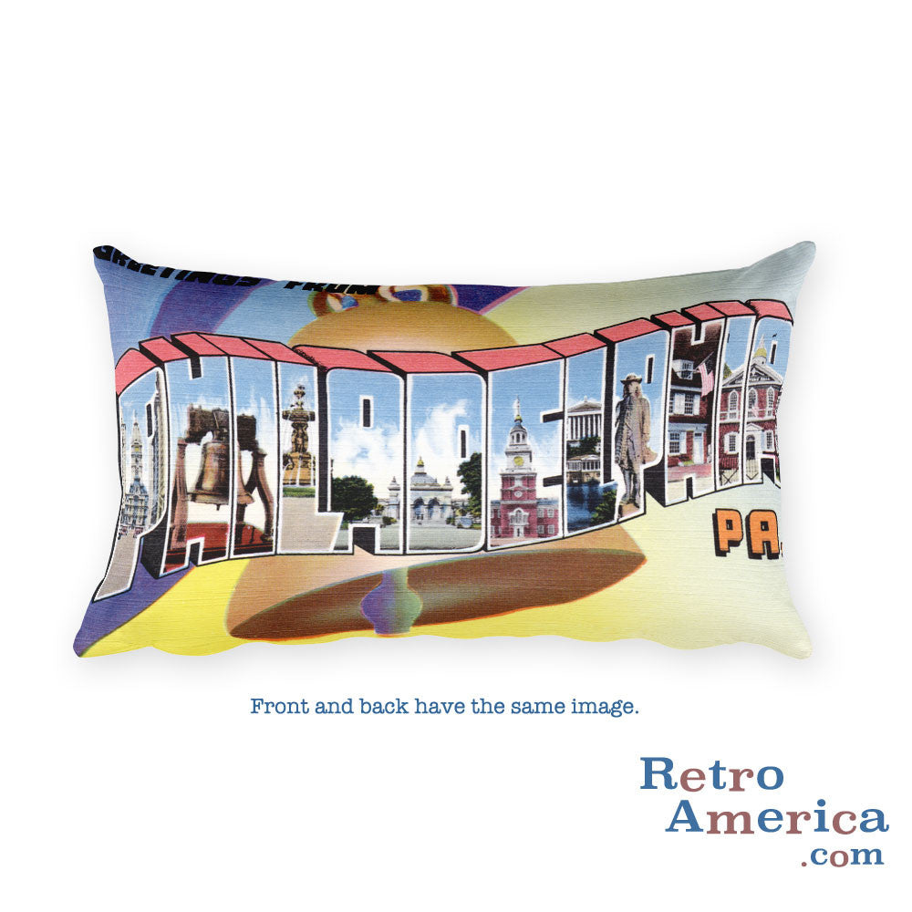 Greetings from Philadelphia Pennsylvania Throw Pillow 2