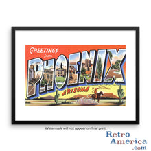 Greetings from Phoenix Arizona AZ 1 Postcard Framed Wall Art