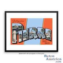 Greetings from Pierre South Dakota SD Postcard Framed Wall Art