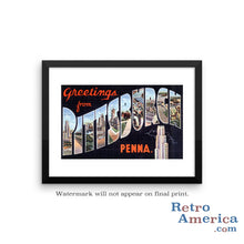 Greetings from Pittsburgh Pennsylvania PA 1 Postcard Framed Wall Art