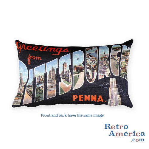 Greetings from Pittsburgh Pennsylvania Throw Pillow 1