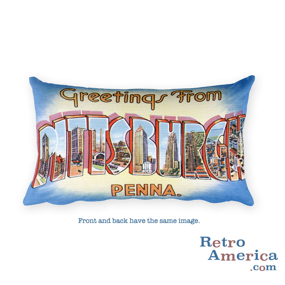 Greetings from Pittsburgh Pennsylvania Throw Pillow 2