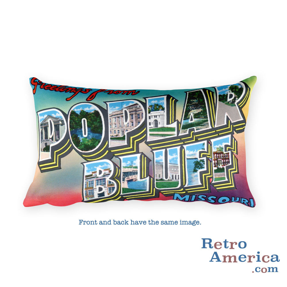 Greetings from Poplar Bluffs Missouri Throw Pillow