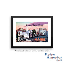 Greetings from Portland Maine ME 2 Postcard Framed Wall Art