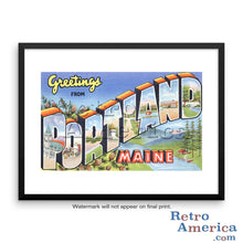 Greetings from Portland Maine ME 3 Postcard Framed Wall Art