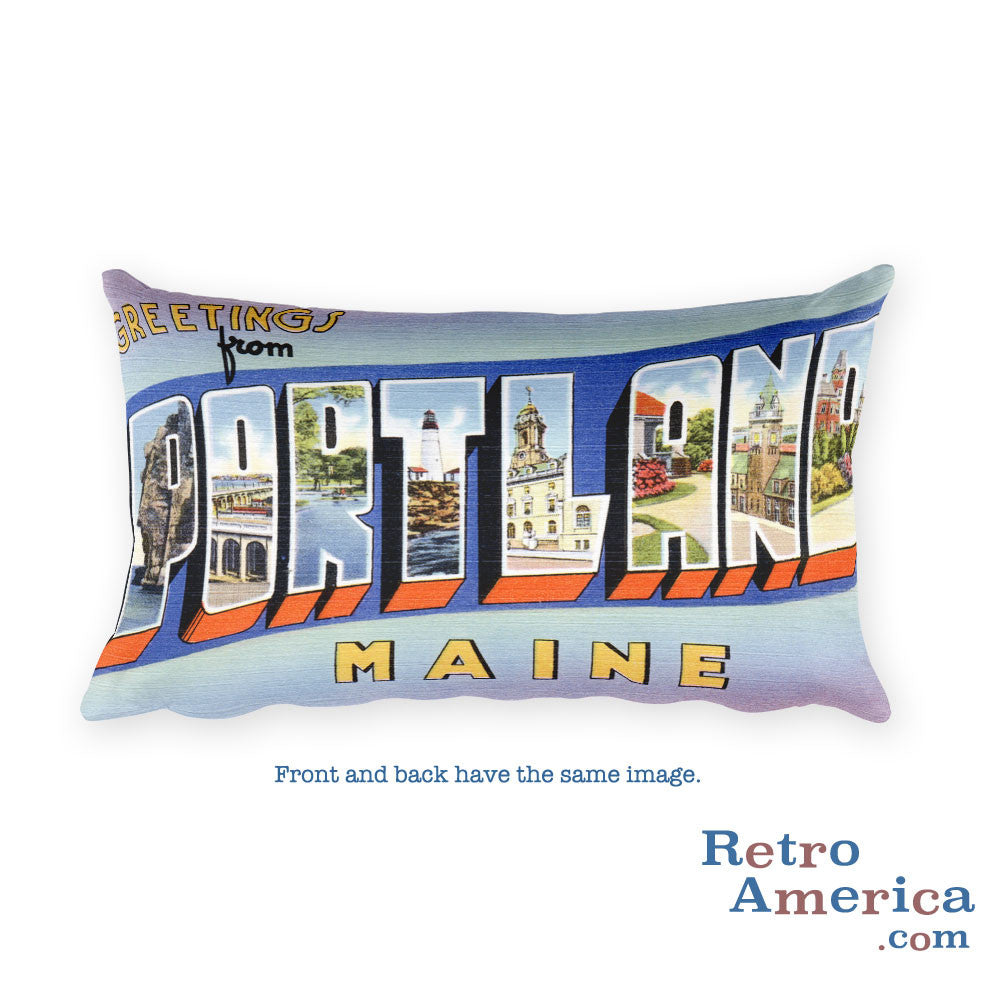 Greetings from Portland Maine Throw Pillow 1