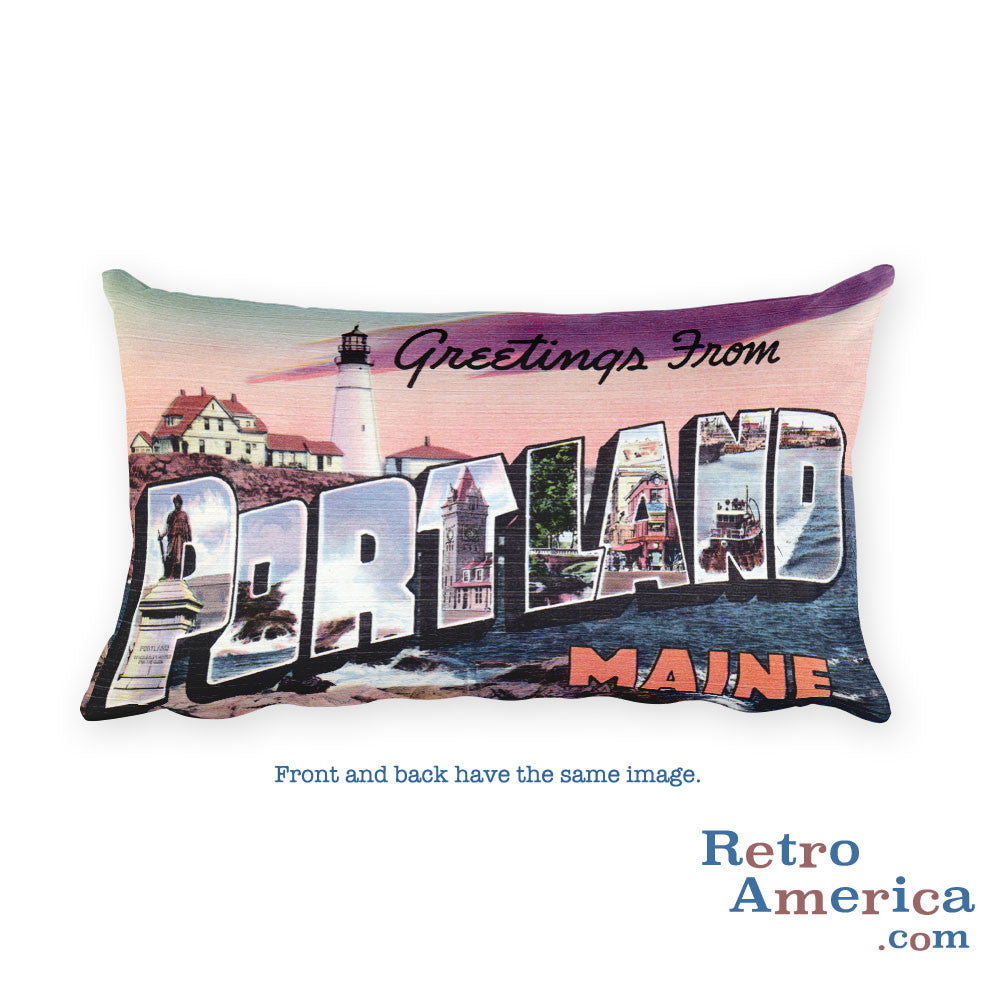 Greetings from Portland Maine Throw Pillow 2