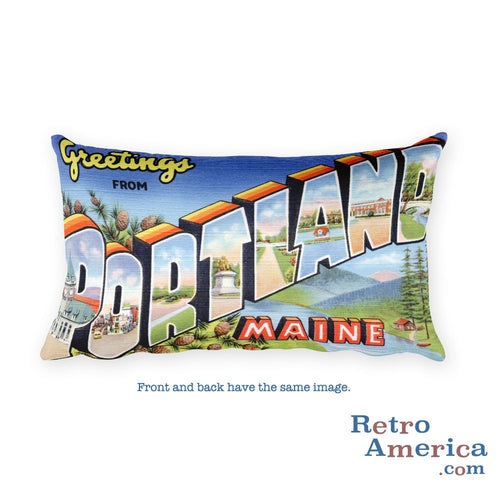 Greetings from Portland Maine Throw Pillow 3