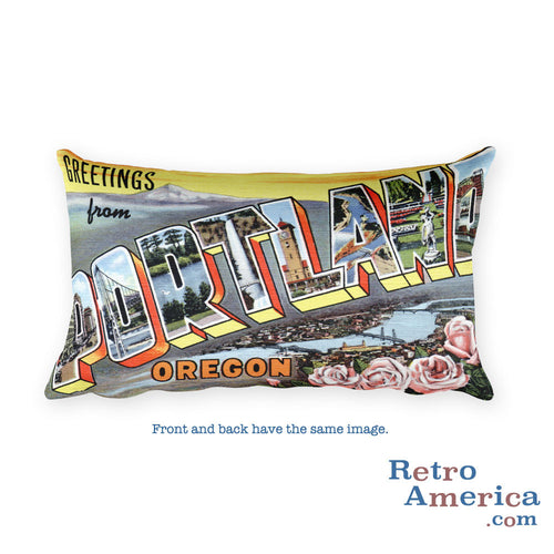 Greetings from Portland Oregon Throw Pillow 1